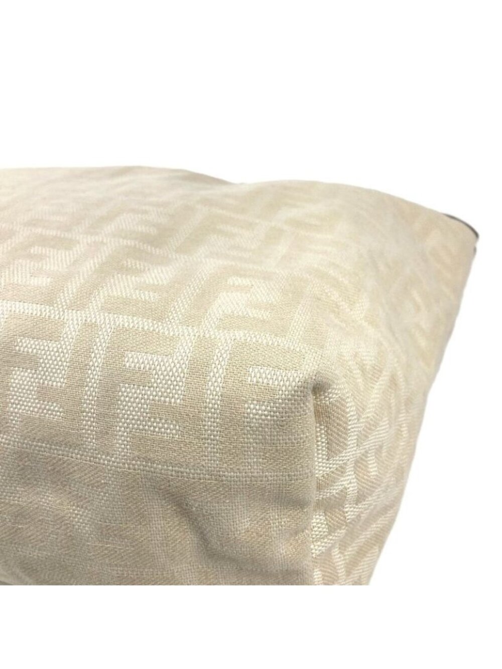 ★SOLD★ Fendi Shoulder Bag Zucca Logo Leather Canvas White - Picture 8 of 9